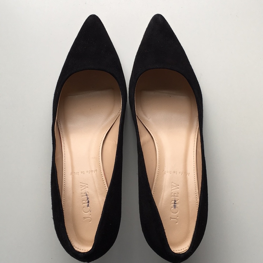 J.Crew Suede kitten heels, made in Italy.